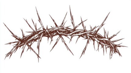 Detailed illustration of a crown of thorns.