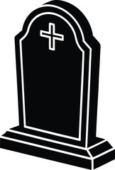 Tombstone Illustration Gravestone Design with Cross