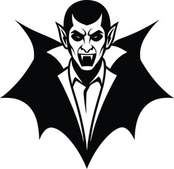 Fangs, Cape, and Shadows A Classic Vampire Illustration