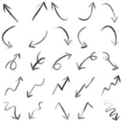 Hand-Drawn Arrow Icon Set with Transparent Background
