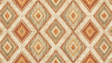Rustic Ikat Diamond Seamless Pattern Southwest Boho Fabric Design Background