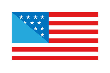 Fototapeta premium Abstract american flag design with blue canton and black and red stripes