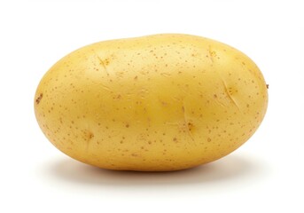 A single unpeeled potato isolated on white background