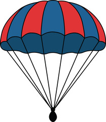 Illustration of a Red and Blue Parachute 