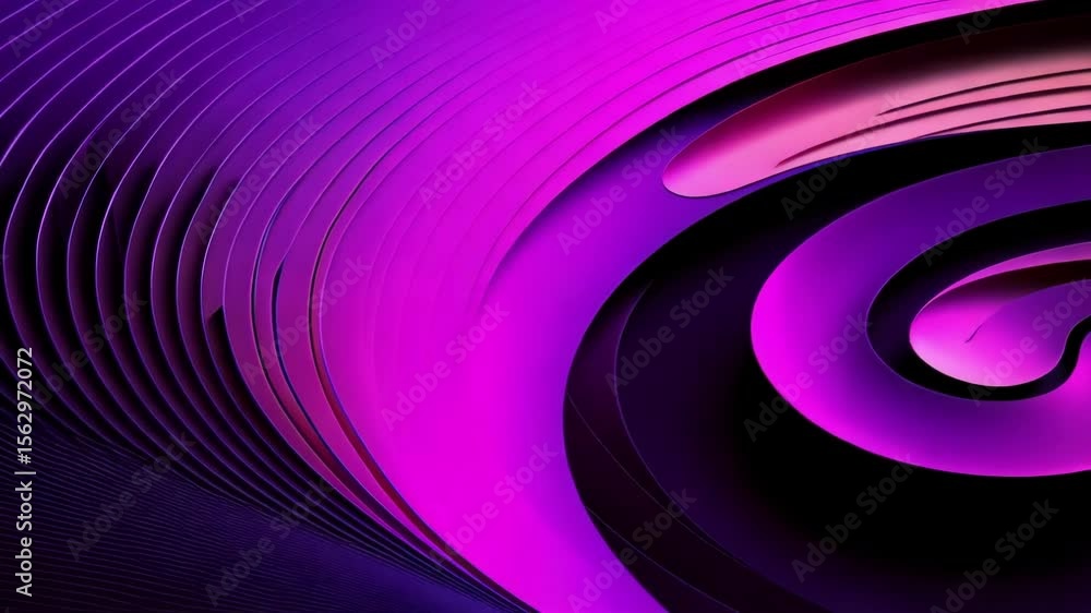 Poster an abstract background features curved purple lines with a gradient texture