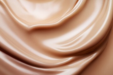 Creamy light beige makeup foundation texture close-up