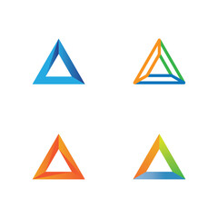 Artistic triangle shape symbol design with sleek lines for business