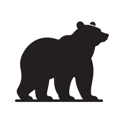 bear silhouettes vector, set of animals Brown grizzl Black vector