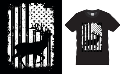 Patriotic American USA Flag Deer Elk Buck Deer Hunting t shirt, Deer Hunting t shirt design template,