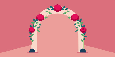 Floral heart frame with pink flowers, abstract background with birds, and a summer nature design vector illustration