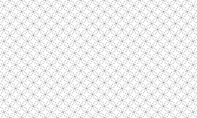 2点クロスした破線の角七宝つなぎ模様