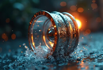 Close up of Double Ball Yoyo Art