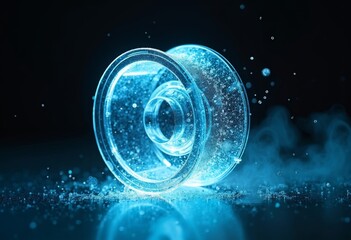 Close up of Ice Blue Yoyo Ball Art