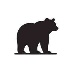 bear silhouettes vector, set of animals Brown grizzl Black vector