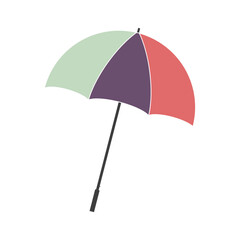 Colorful Umbrella Illustration, Isolated on White Background