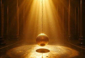 Golden Ball Light and Shadow Art Close up