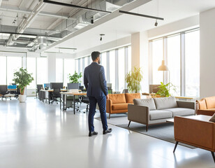 Flexible Workspace Solutions - Modern Employee Working in Collaborative Area