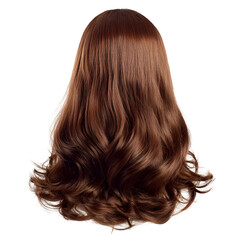 Fototapeta premium Silky Brown Hair Wig Isolated on White