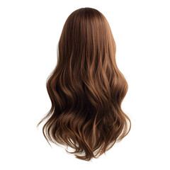 Silky Brown Hair Wig Isolated on White
