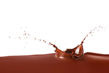 Splash of tasty hot chocolate isolated on white