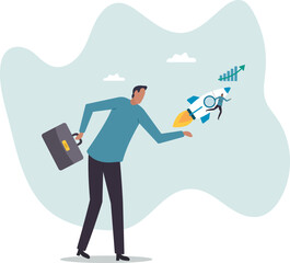 Venture capital to funding startup company, help or financial support entrepreneur or small company to launch project .character for design.