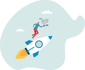 Boost sales and increase profit, achieve sales target or develop business growth, inflation and price .character for design.