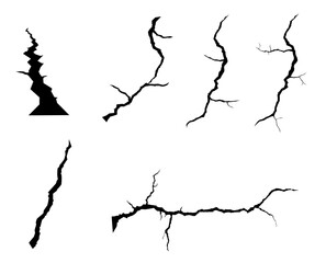 Surface crack, crack concrete wall, ground split fracture, Earthquake