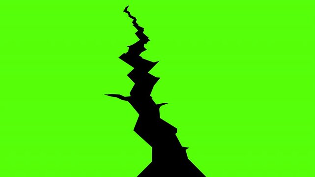 Surface cracked ground, crack sketch, Split terrain after earthquake 