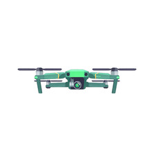 Pixelated teal drone, front view