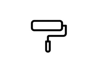 Paint roller icon, outlined in dark color
