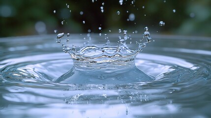 Water crown splash, small droplets. Clean close-up