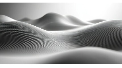 Wavy textured grayscale landscape with light