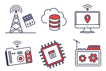 vector illustration of a set of icons