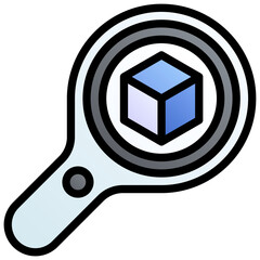 Research. Editable vector icon, coloured with outlined stroke.