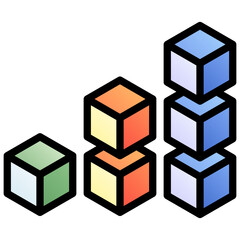 Stock. Editable vector icon, coloured with outlined stroke.