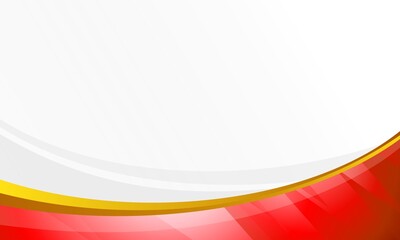 Modern Abstract Wave Border Background - Red, Gold, and White Corporate Design