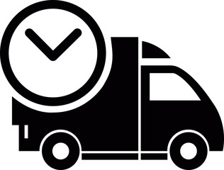 delivery truck icon in flat style. isolated on transparent background