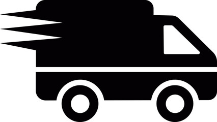 delivery truck icon in flat style. isolated on transparent background