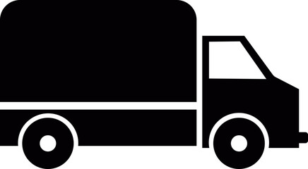 delivery truck icon in flat style. isolated on transparent background