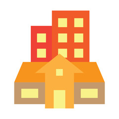 Residential Block Vector Flat Icon Design