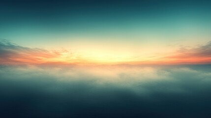 Obraz premium Sunset glow above misty layer