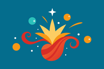 Obraz premium Abstract floral vector illustration with colorful nature elements like flowers, butterflies, and fish, perfect for summer ocean art or wallpaper design