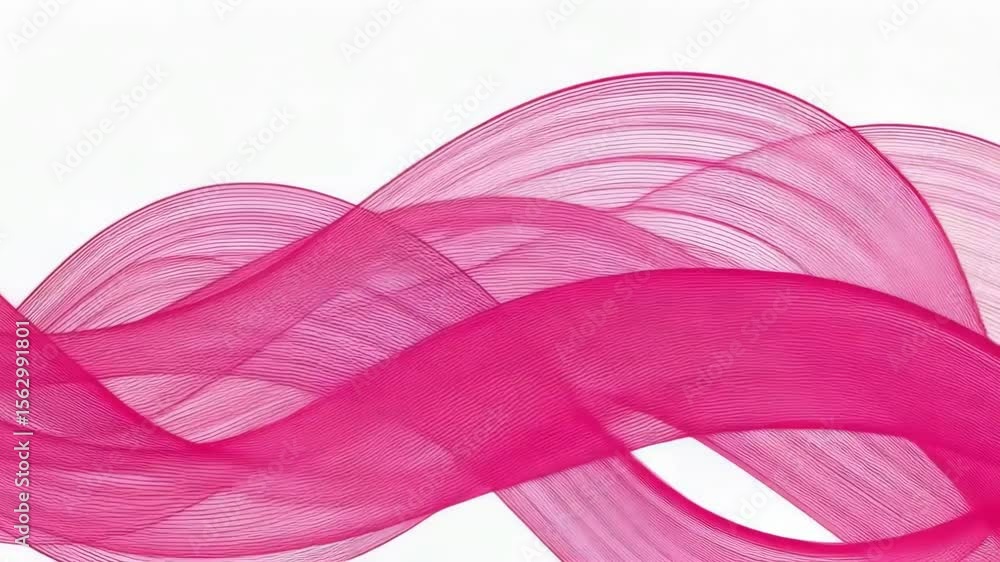 Poster abstract pink waves flowing smoothly across a white background in a decorative pattern