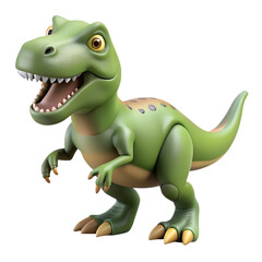 Fototapeta premium tyrannosaurus rex 3d rendering isolated on transparent background. Cartoon plastic style