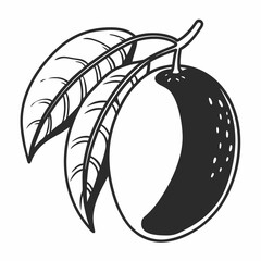 Flat Ripe Mango SVG