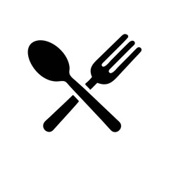 Spoon and fork icon, restaurant business concept, vector illustration