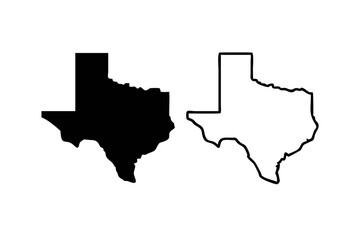 Texas Map Icon Vector. symbol for web site Computer and mobile vector.