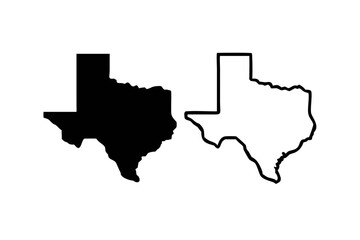 Texas Map Icon Vector. symbol for web site Computer and mobile vector.