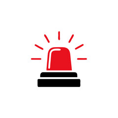 Emergency siren icon in flat style. warning sign, police alarm, ambulance alarm, Medical alert. vector illustration