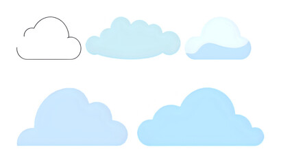 set of cloud icons